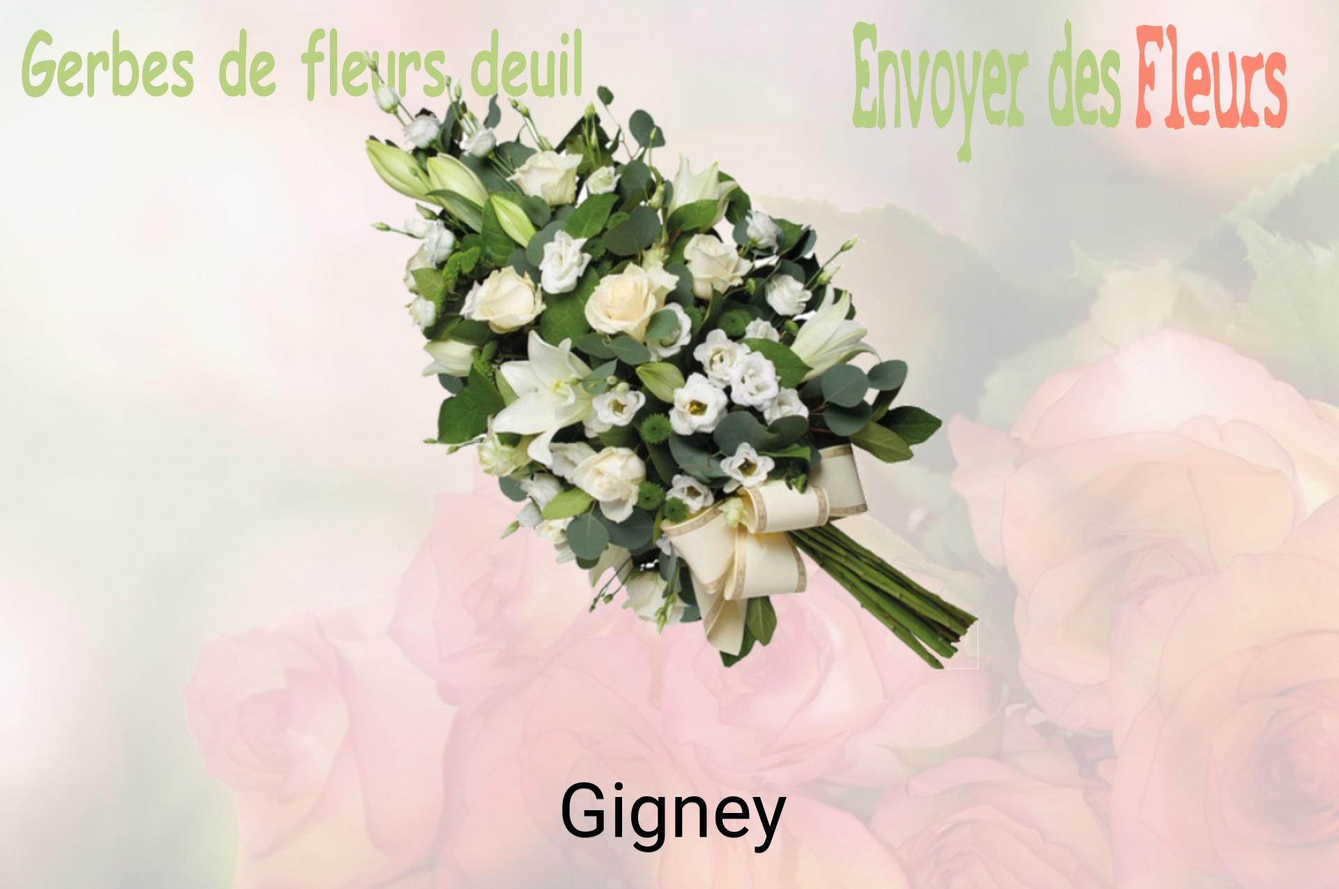 Gerbe de fleurs de deuil livrée à Gigney